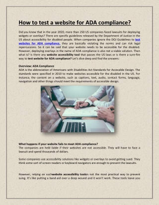 How to test a website for ADA compliance?