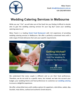 Wedding Catering Services