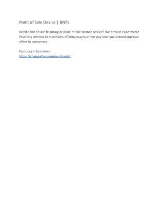 Point of Sale Device | BNPL
