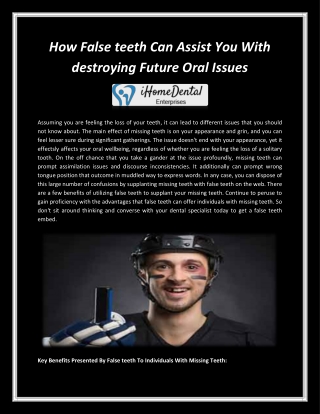 How False teeth Can Assist You With destroying Future Oral Issues-converted