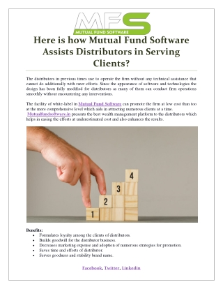 Here is how Mutual Fund Software Assists Distributors in Serving Clients