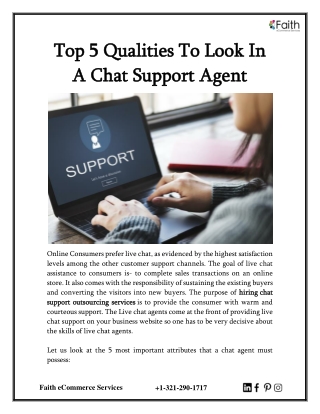 Top 5 Qualities To Look In A Chat Support Agent