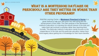 What is a Montessori daycare or preschool