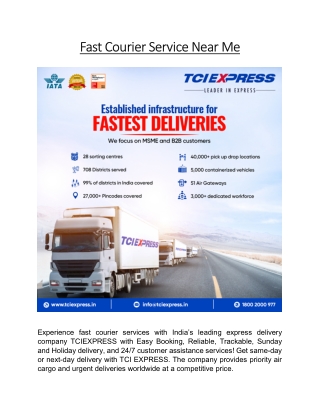Fast Courier Service Near Me