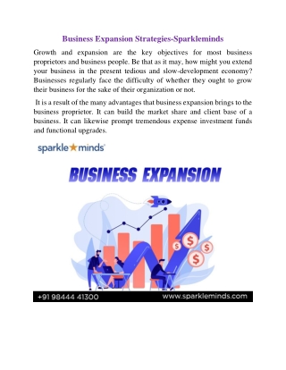 Business expansion strategies-Sparkleminds
