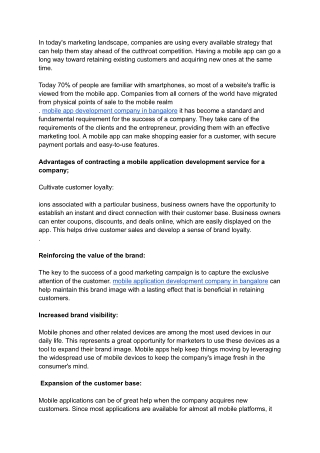 How can it be vital to develop mobile applications for businesses