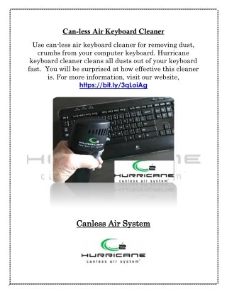 Canless air keyboard cleaner