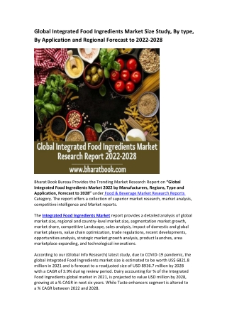 Global Integrated Food Ingredients Market Research Report 2022-2028