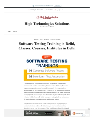 Authorized Software Testing Training Institute in Delhi, NCR