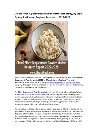 Global Fiber Supplements Powder Market Research Report 2022-2028