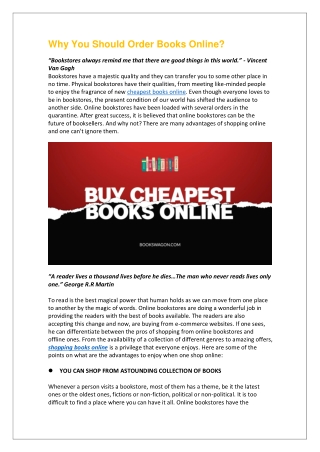 Why You Should Order Books Online?