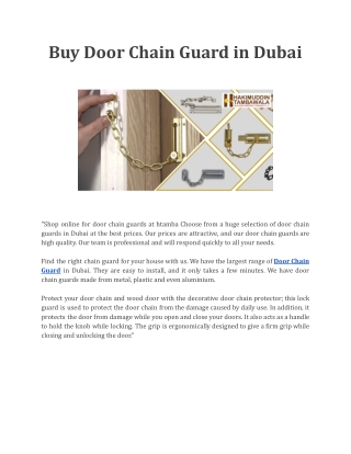 Buy Door Chain Guard in Dubai