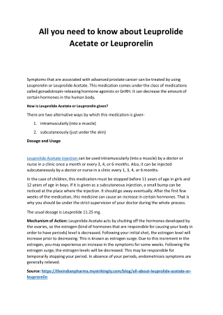 Leuprolide acetate injection