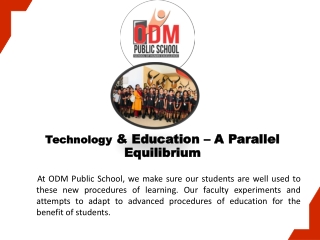 Technology & Education – A Parallel Equilibrium