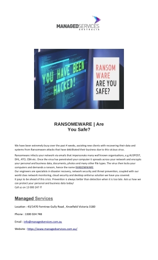 RANSOMEWARE | Are You Safe?