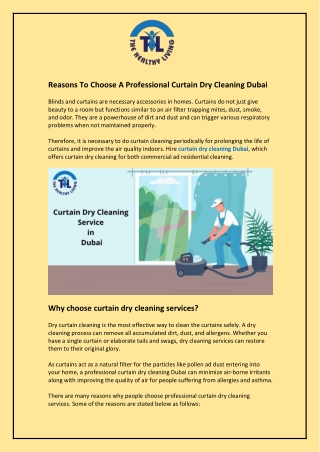 Reasons To Choose A Professional Curtain Dry Cleaning Dubai