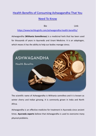 Health Benefits of Consuming Ashwagandha That You Need To Know