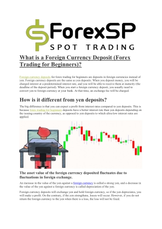 What is a Foreign Currency Deposit (Forex Trading for Beginners)?