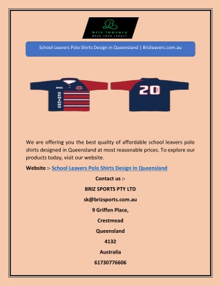 School Leavers Polo Shirts Design in Queensland | Brizleavers.com.au