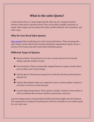 What is the sales quota