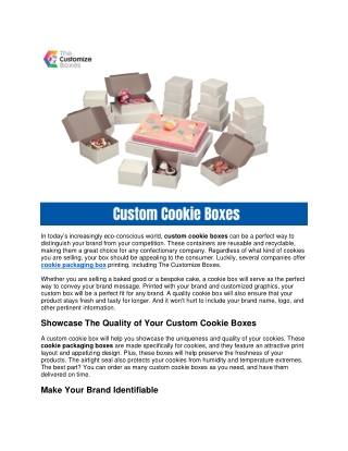 How Custom Cookie Boxes Help You Increase Your Business?