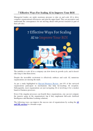 7 Effective Ways For Scaling AI to Improve Your ROI