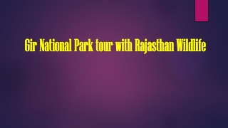 Gir National Park tour with Rajasthan Wildlife