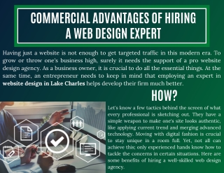 Commercial Advantages of Hiring a Web Design Expert