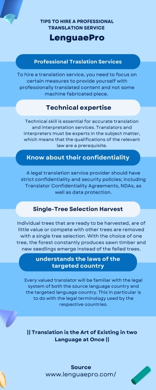 Tips to Hire a Professional Translation Service | Infographics | LenguaePro
