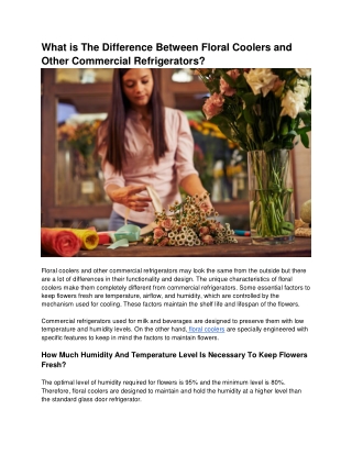 What is The Difference Between Floral Coolers and Other Commercial Refrigerators
