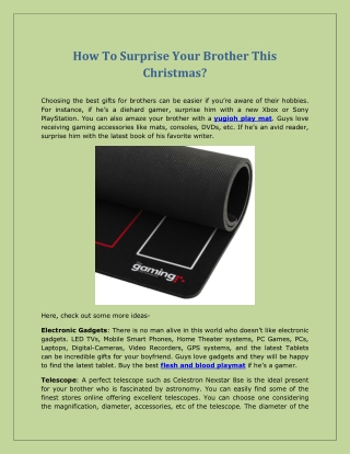 How To Surprise Your Brother This Christmas