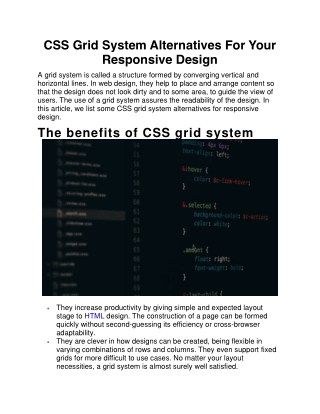 CSS Grid System Alternatives For Your Responsive Design