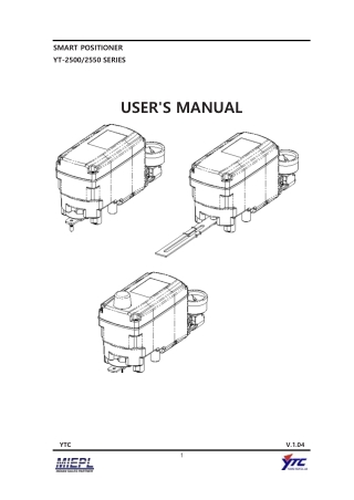 Rotork YTC YT-2501 Smart Positioner Manual | YTC INDIA