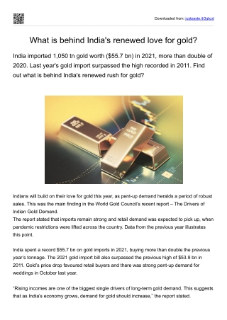 What is behind India's renewed love for gold_