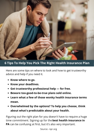 6 Tips To Help You Pick The Right Health Insurance Plan