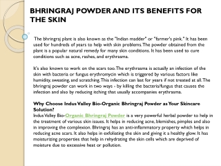 BHRINGRAJ POWDER AND ITS BENEFITS FOR THE SKIN