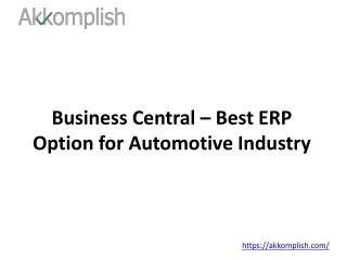 Business Central – Best ERP Option for Automotive