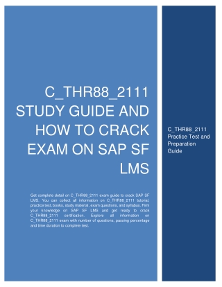 C_THR88_2111 Study Guide and How to Crack Exam on SAP SF LMS