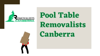 Pool Table Removalists Canberra