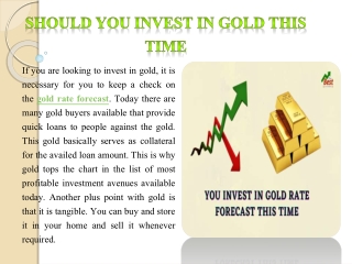 Should You Invest in Gold This Time