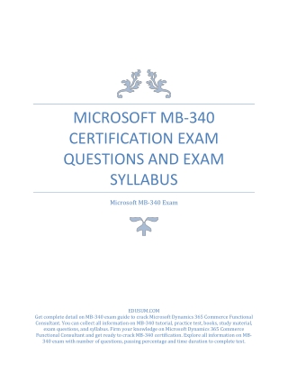 Microsoft MB-340 Certification Exam Questions and Exam Syllabus PDF