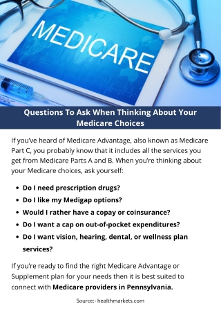 Questions To Ask When Thinking About Your Medicare Choices