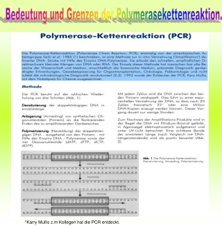 Bedeutung und Grenzen der Polymerasekettenreaktion.