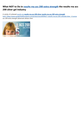 results rna acs 200 silver gel Poll of the Day