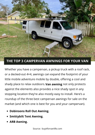 THE TOP 3 CAMPERVAN AWNINGS FOR YOUR VAN