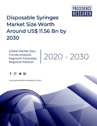 Disposable Syringes Market Size, Growth, Segmentation, Share, Forecast 2021-2030