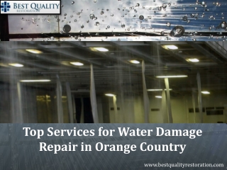 Top Services for Water Damage Repair in Orange Country