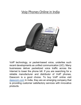 Voip Phones Online in India