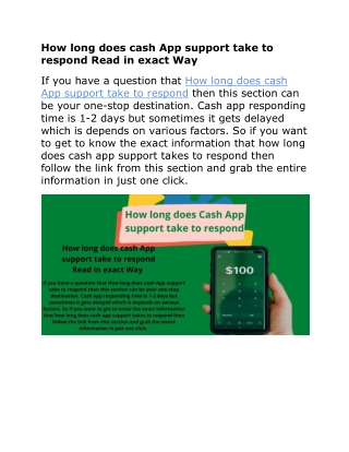 How long does cash App support take to respond Read in exact Way