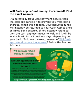 Will Cash app refund money if scammed? Find the exact Answer